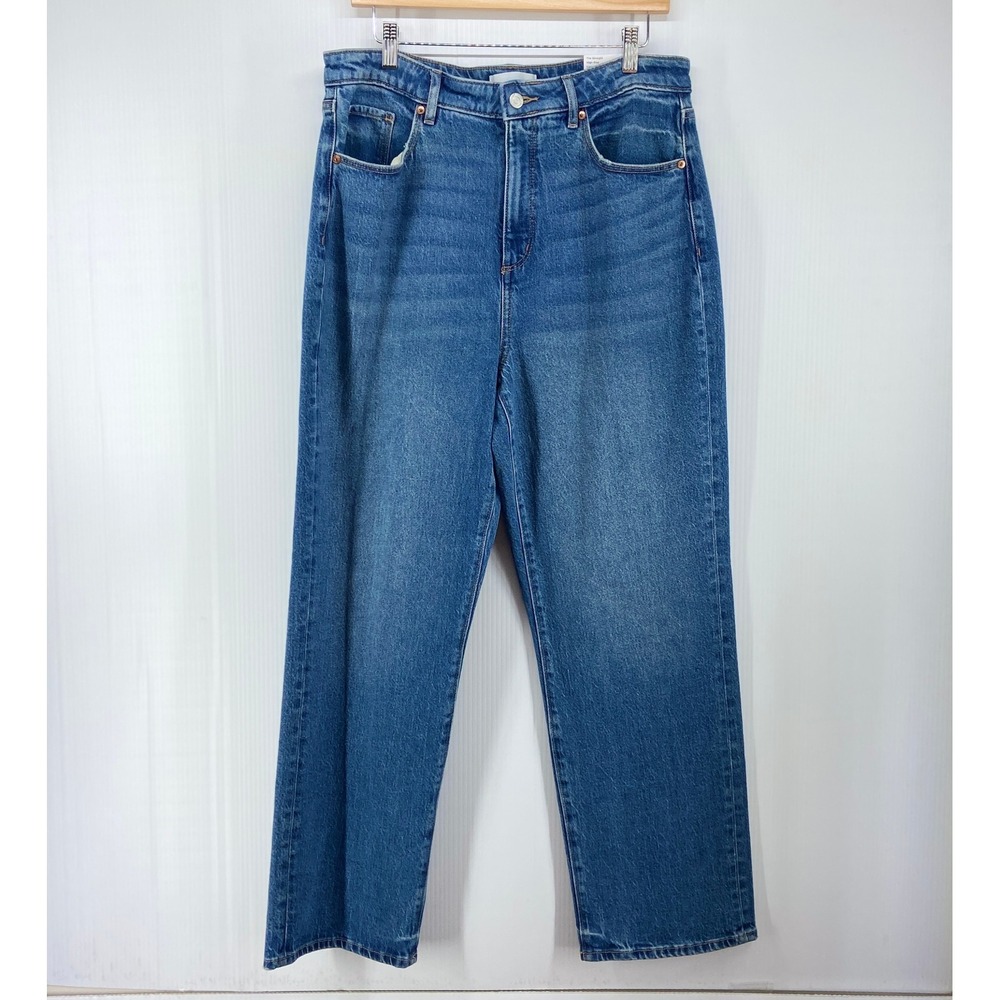 Loft The Straight High Rise Curvy Fit Blue Denim Jeans Womens 31 12 NWT